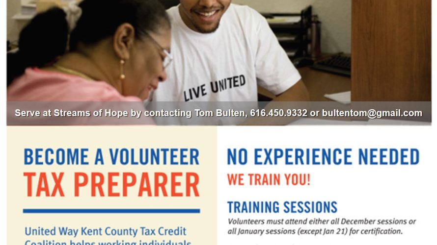 Streams of Hope, Tax Season, and YOU!