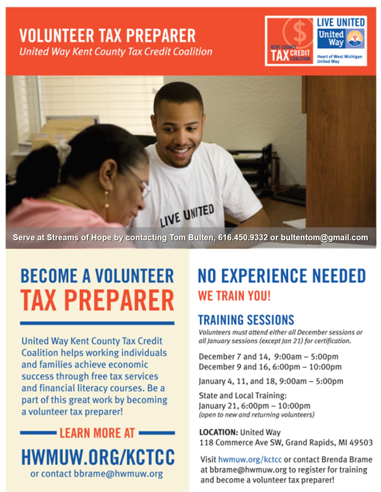 Streams of Hope, Tax Season, and YOU!